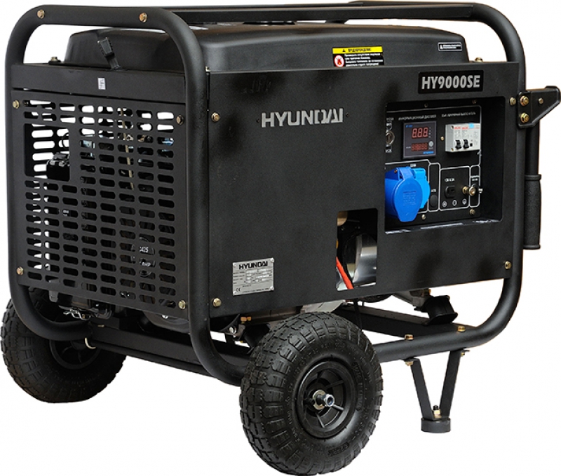 Генератор бензиновый Hyundai HY 9000SE-3 + колеса