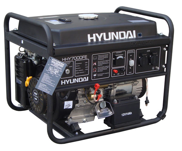 Генератор бензиновый Hyundai HHY 7000FE + колеса