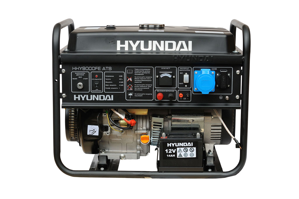 Генератор бензиновый Hyundai HHY 9000FE ATS + колеса