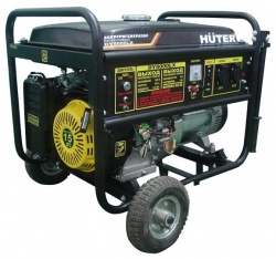 Бензиновый генератор HUTER DY8000LX с электростартером и колёсами